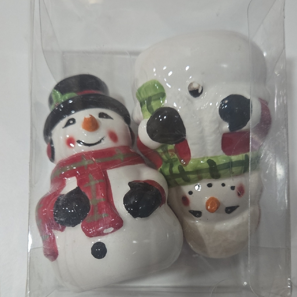 Festive Snowman Salt and Pepper Shakers